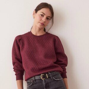 MARINE LAYER corbet quilted sweatshirt in Merlot